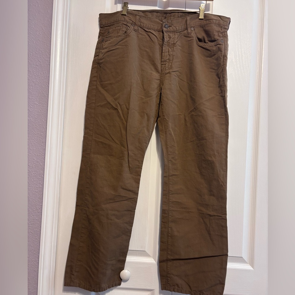 7 For All Mankind Men's Brown Chinos - Picture 2 of 5
